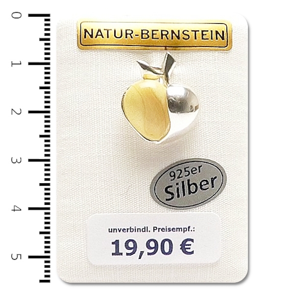Natur-Bernstein Amber Ketten Anhänger Herz an 925 Silber Öse Phantasie 90154m