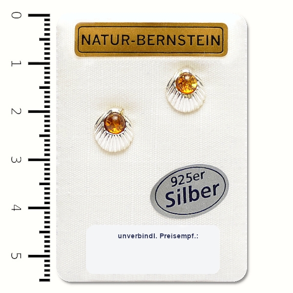 90230 Ohrstecker Muschel, cognac