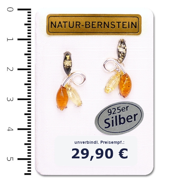 90239 Bernstein Ohrstecker, multicolor