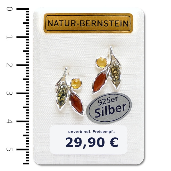 90251 Bernstein Ohrstecker, multicolor