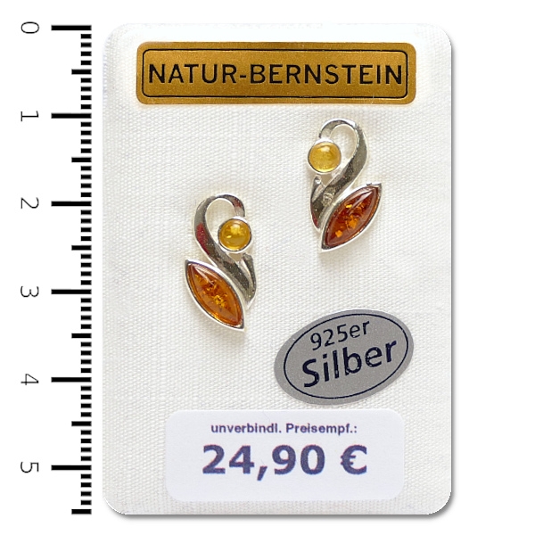 90254 Bernstein Ohrstecker