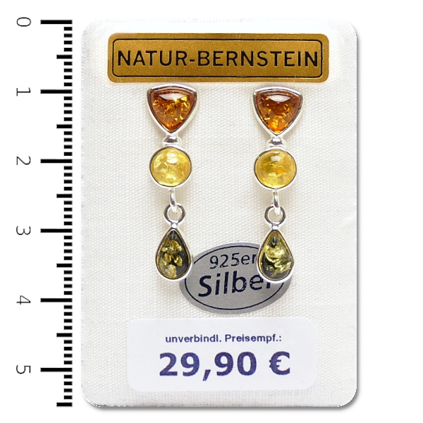 90294 Bernstein Ohrstecker, multicolor