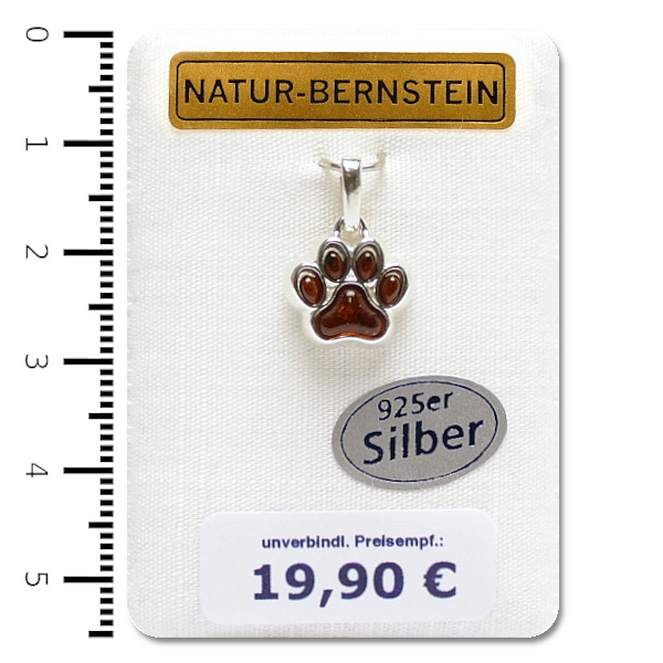 90562c Anhänger Pfote, cognac