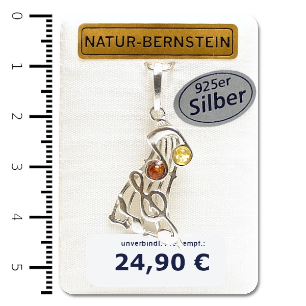 90843 Anhänger Notenschlüssel und Doppelnote