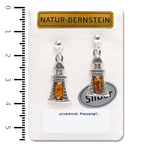 90921 Ohrstecker Leuchtturm, cognac