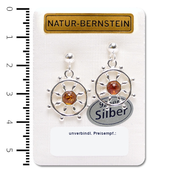 90922 Ohrstecker Steuerrad, cognac