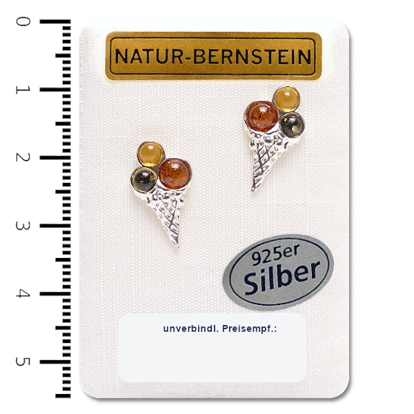 90946 Ohrstecker Eistüte, multicolor