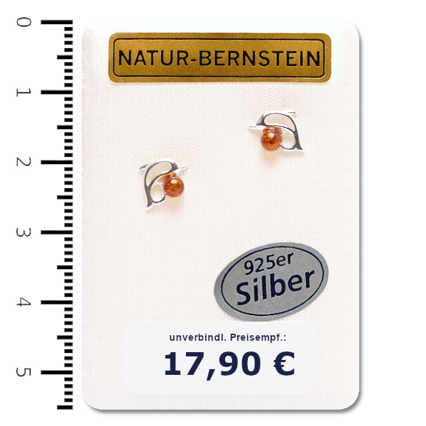 91003 Ohrstecker Delphin, cognac