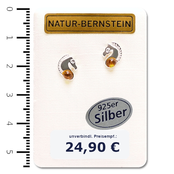 91008 Ohrstecker Pferd, cognac