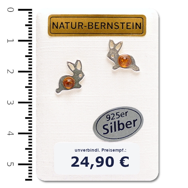 91010 Ohrstecker Hase, cognac