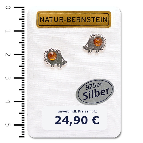 91012 Ohrstecker Igel, cognac