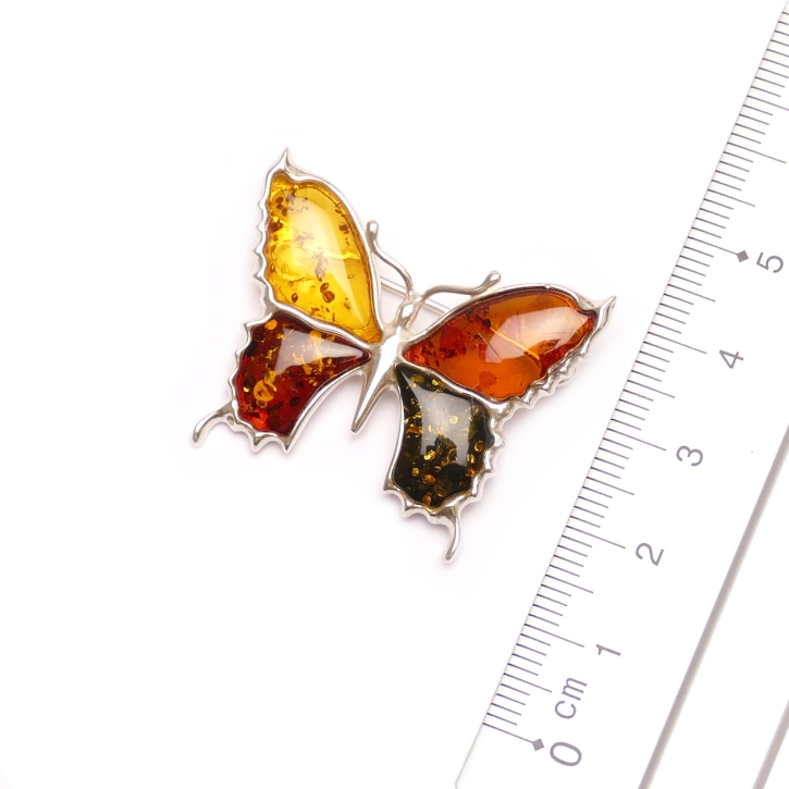 BS-007b Brosche Schmetterling bunt