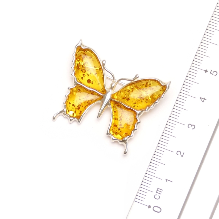 BS-007z Brosche Schmetterling zitrone