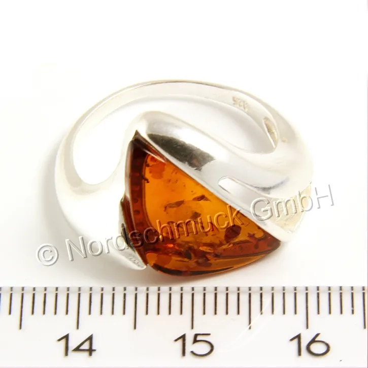 K255-7 Silber Ring, cognac, 53