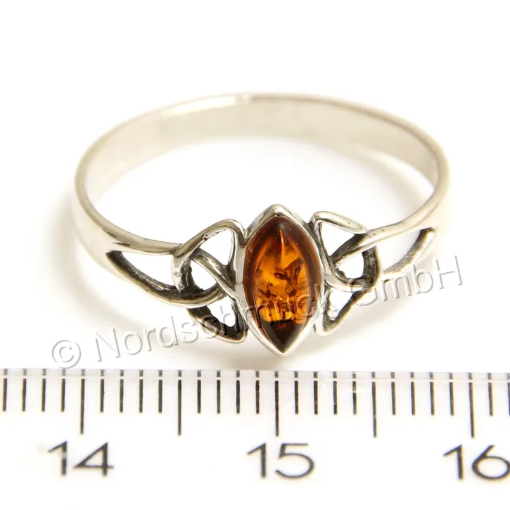 K267-11 Silber Ring, cognac, 58