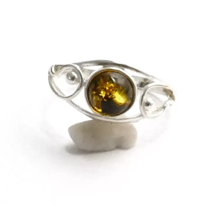 K298-4 Silber Ring, grün, 51