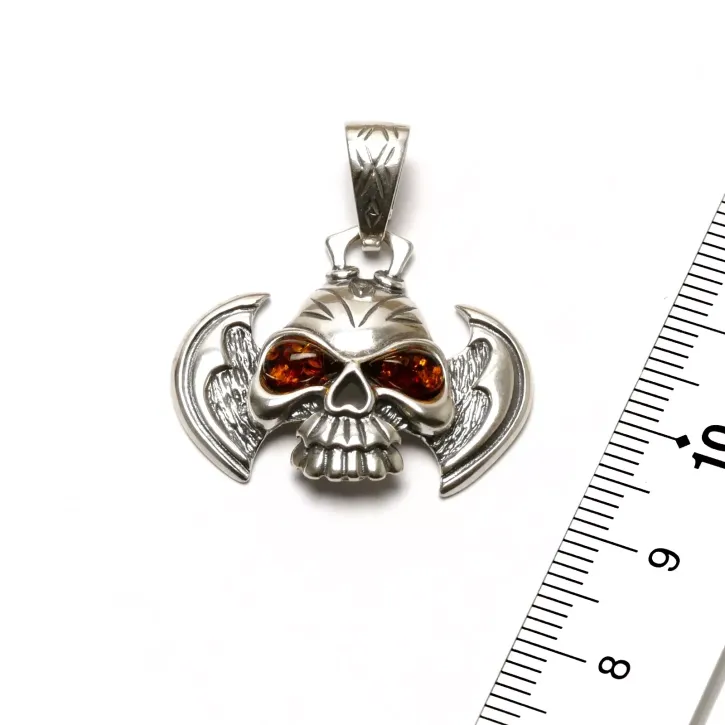 K521 Anhänger Totenkopf, cognac