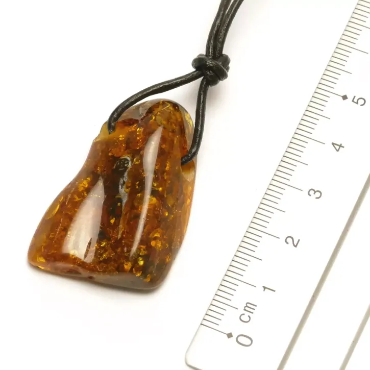 V26-03 Bernstein-Tropfen, cognac/grün