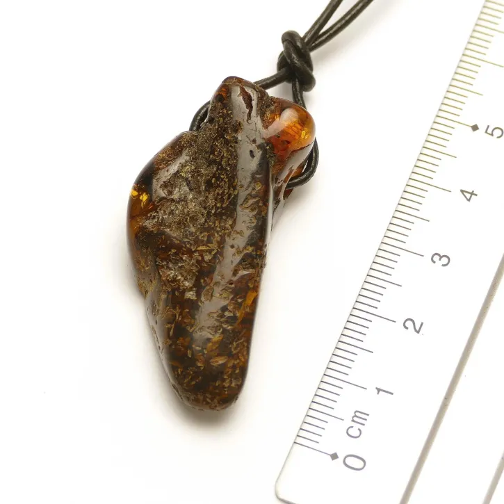 V26-53 Bernstein-Tropfen, cognac/grün